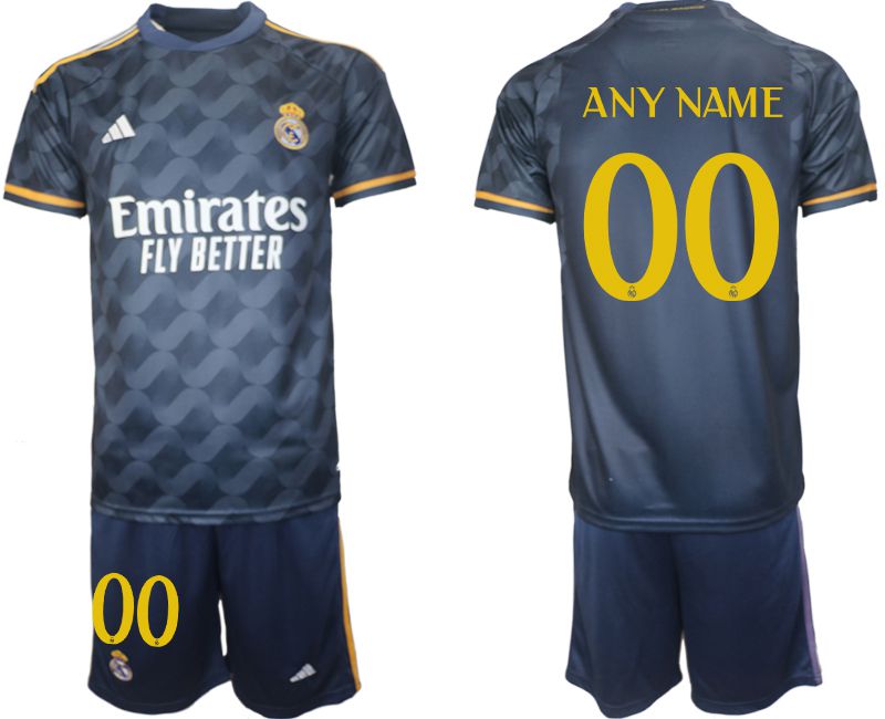 Men 2023-2024 Club Real Madrid away blue customized Soccer Jersey